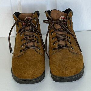 Men's Brahma Brown Suede Lace Up Waterproof Work Boots Size: 11 W *WIDE*